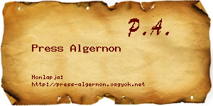 Press Algernon névjegykártya